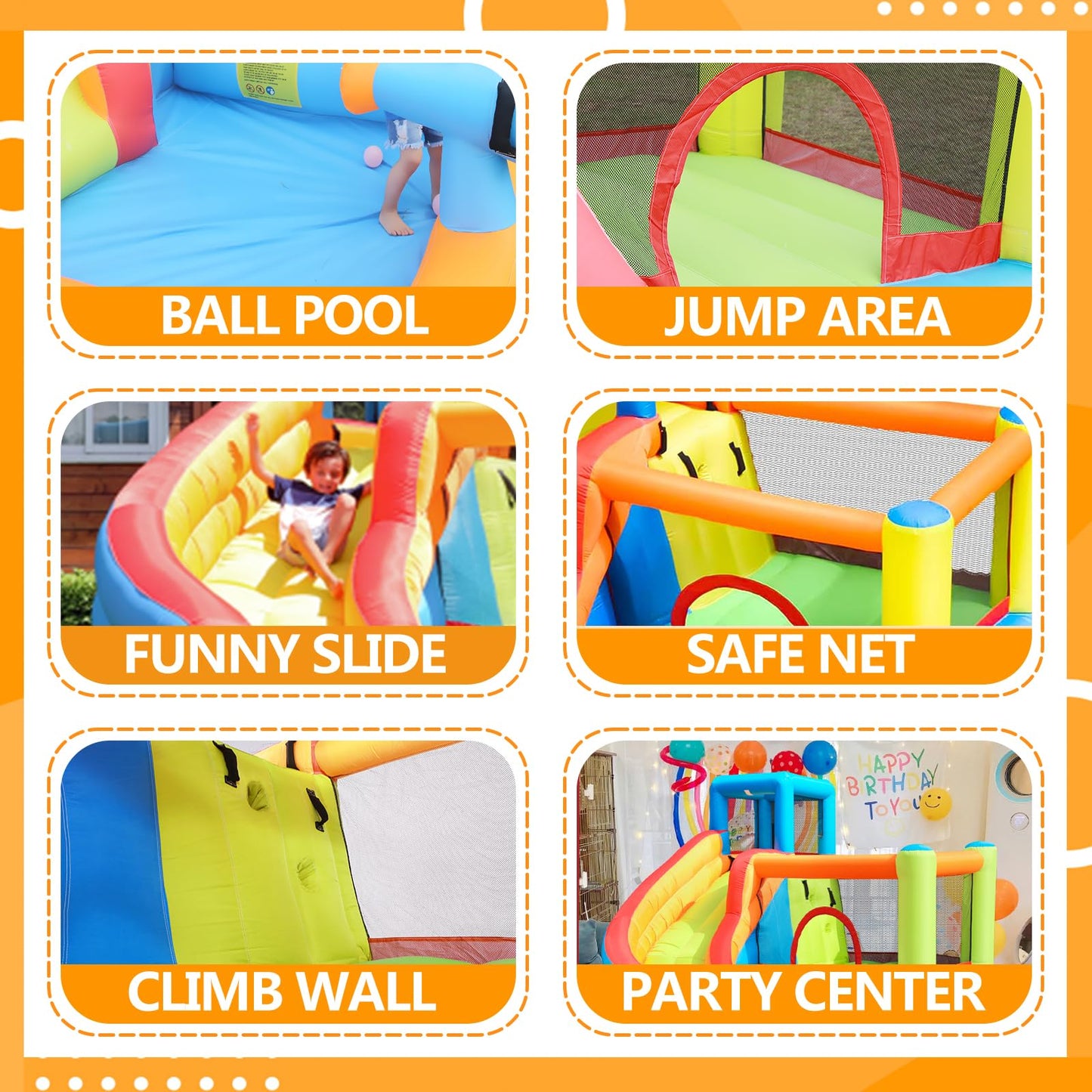 Doctor Dolphin Bounce House for Kids, Inflatable Water Slide, Indoor Bouncy House with Waterslide, Kids Bouncy Castle with Slide, Jump House Water