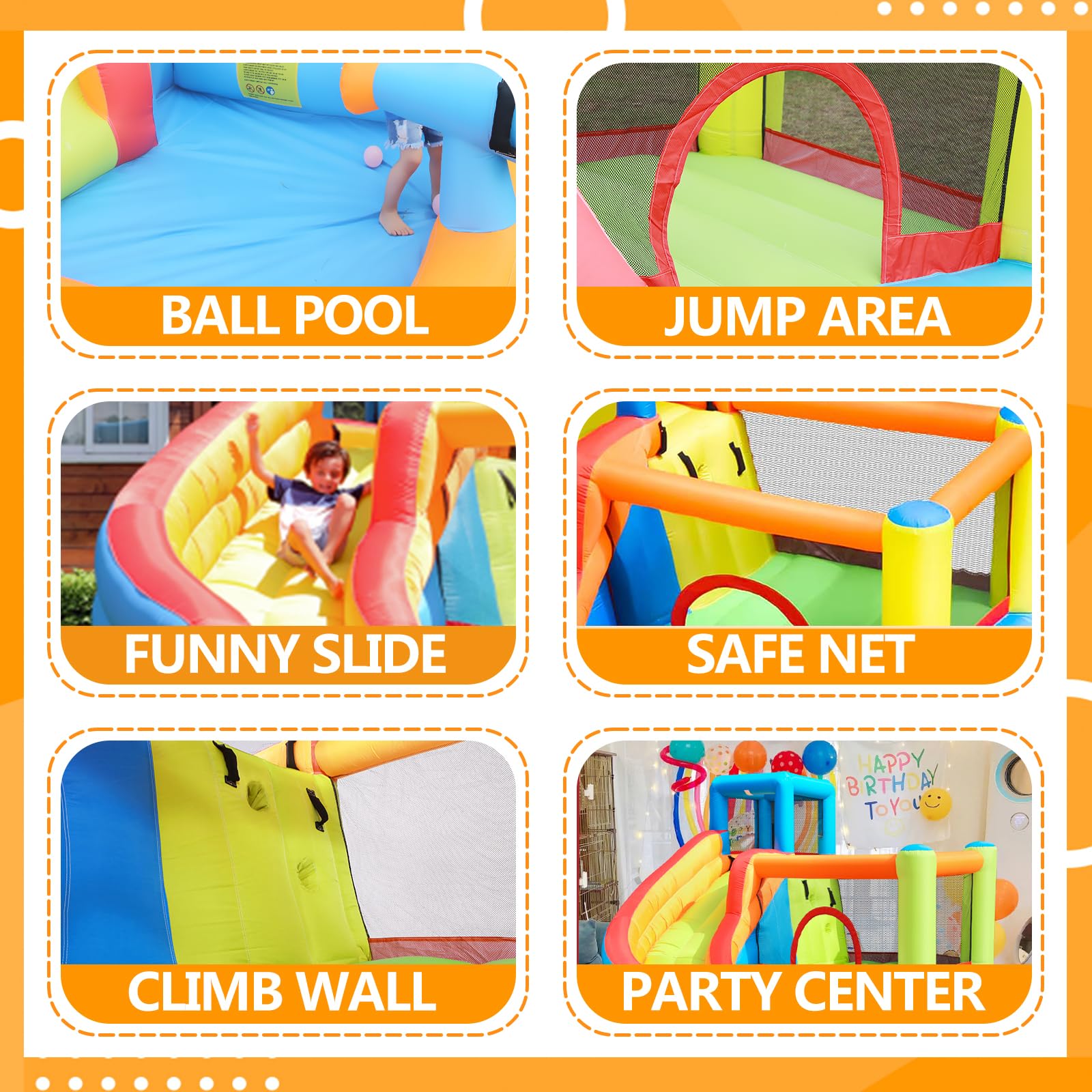 Doctor Dolphin Bounce House for Kids, Inflatable Water Slide, Indoor Bouncy House with Waterslide, Kids Bouncy Castle with Slide, Jump House Water