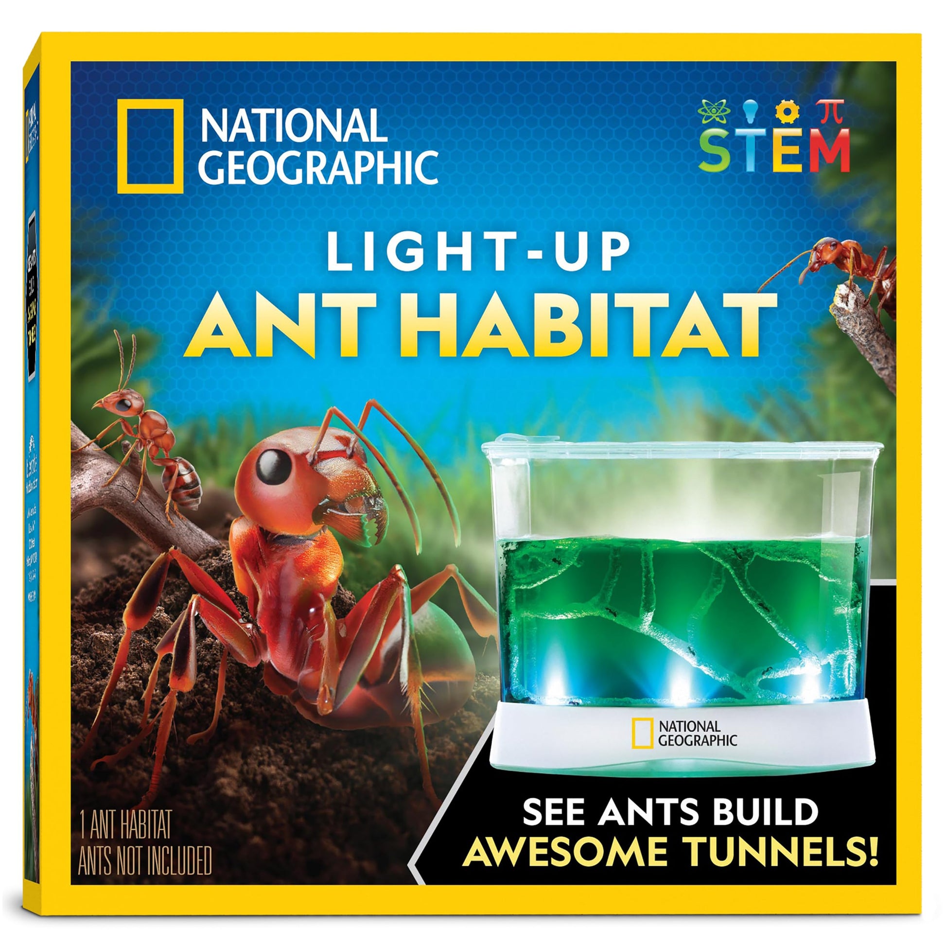 National Geographic Light-Up Ant Habitat Kit for Kids with Magnifiers