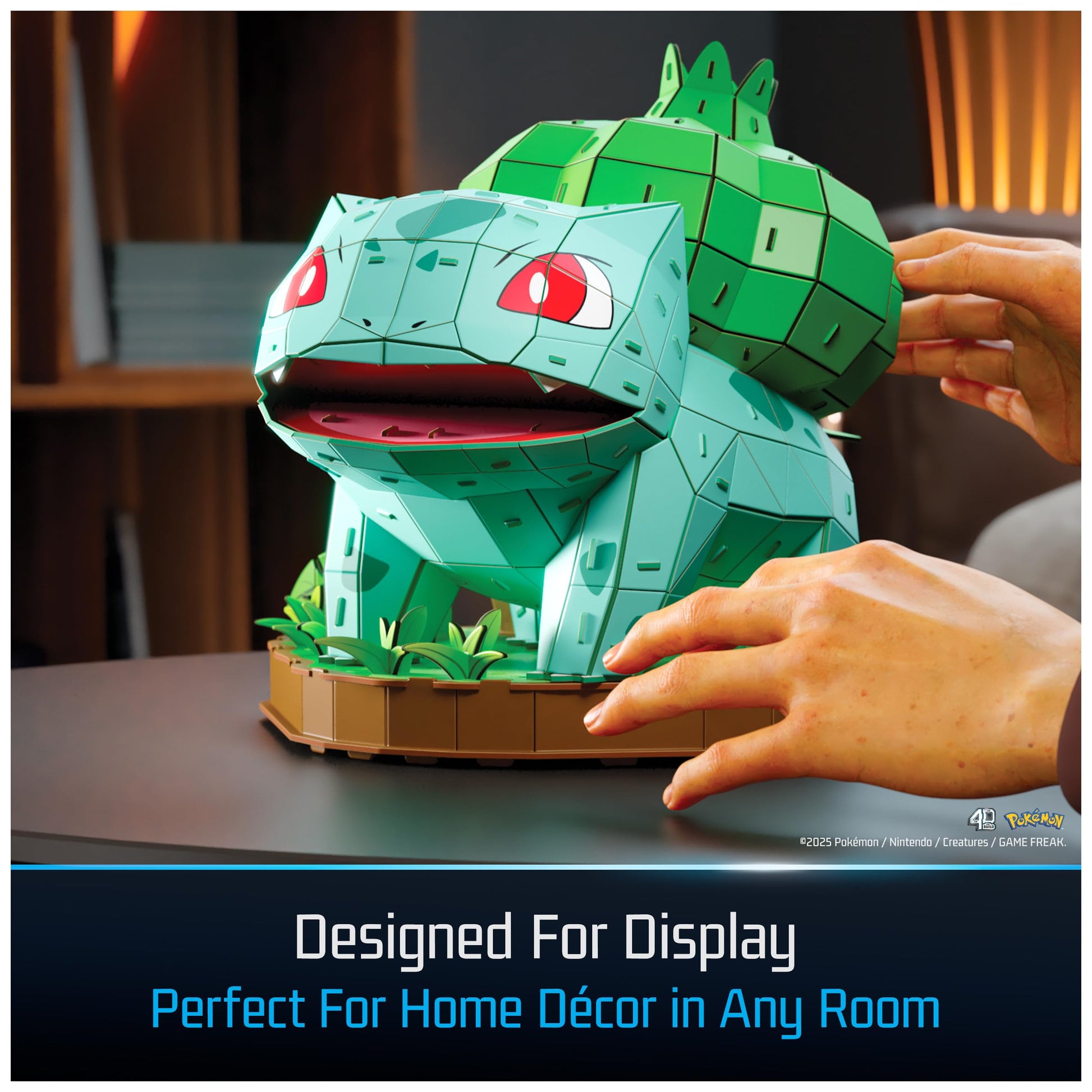 4D Build Pokémon Bulbasaur 3D Puzzle Model Kit, Desk Décor, Shelf Display