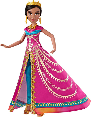 Disney Princess Aladdin Glamorous Jasmine Deluxe Fashion Doll with Gown, Shoes, & Accessories, Inspired by Disney's Live-Action Movie, Toy for Kids &