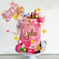 Mini Wine Bottles Cake Toppers with 12 Wine Bottles 5 Wine Glasses 1 Toilet 1 Beauty Doll 1 21st Birthday Cake Topper for Celebrating Birthday (Pink)