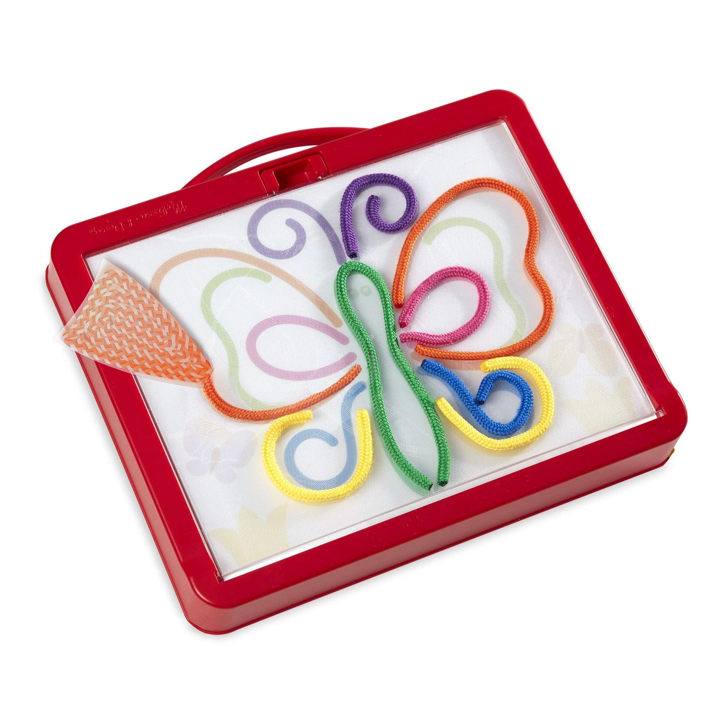 Melissa & Doug Rainbow Cord Picture and Pattern Maker Draw with Cords Activity - 39 Cords, 6 Double-Sided Cards to Trace Kids Arts & Crafts