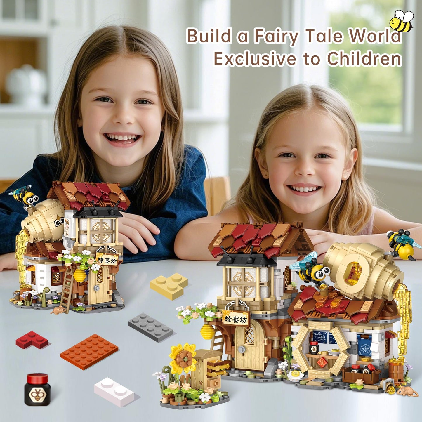 EasyAgo Mini Bricks Honey Workshop Building Blocks, Simulation Architecture Toy for Girls and Boys Ages 6+ - Gift Easter, Birthday, Christmas (1242