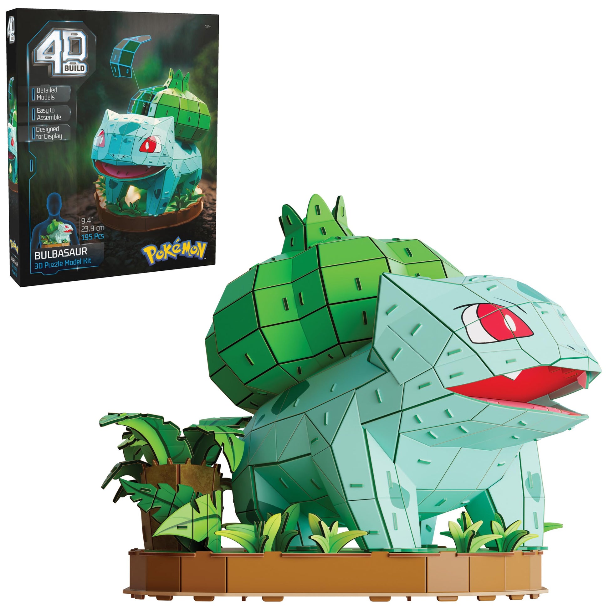 4D Build Pokémon Bulbasaur 3D Puzzle Model Kit, Desk Décor, Shelf Display