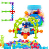 48 Piece Suction Cup Toys Construction Set - Silicone Building Blocks DIY Fun Bath Toys for Kids Ages3-6, travel essentials for toddlers 3-5, Darts