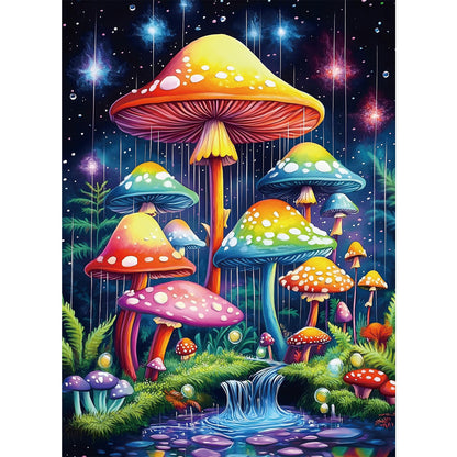 Puzzles for Adults 500 Pieces, Mushroom Jigsaw Puzzles - Starry Night Mushrooms, Impossible Glow in The Dark Puzzle for Seniors Family, 14.96x20.47