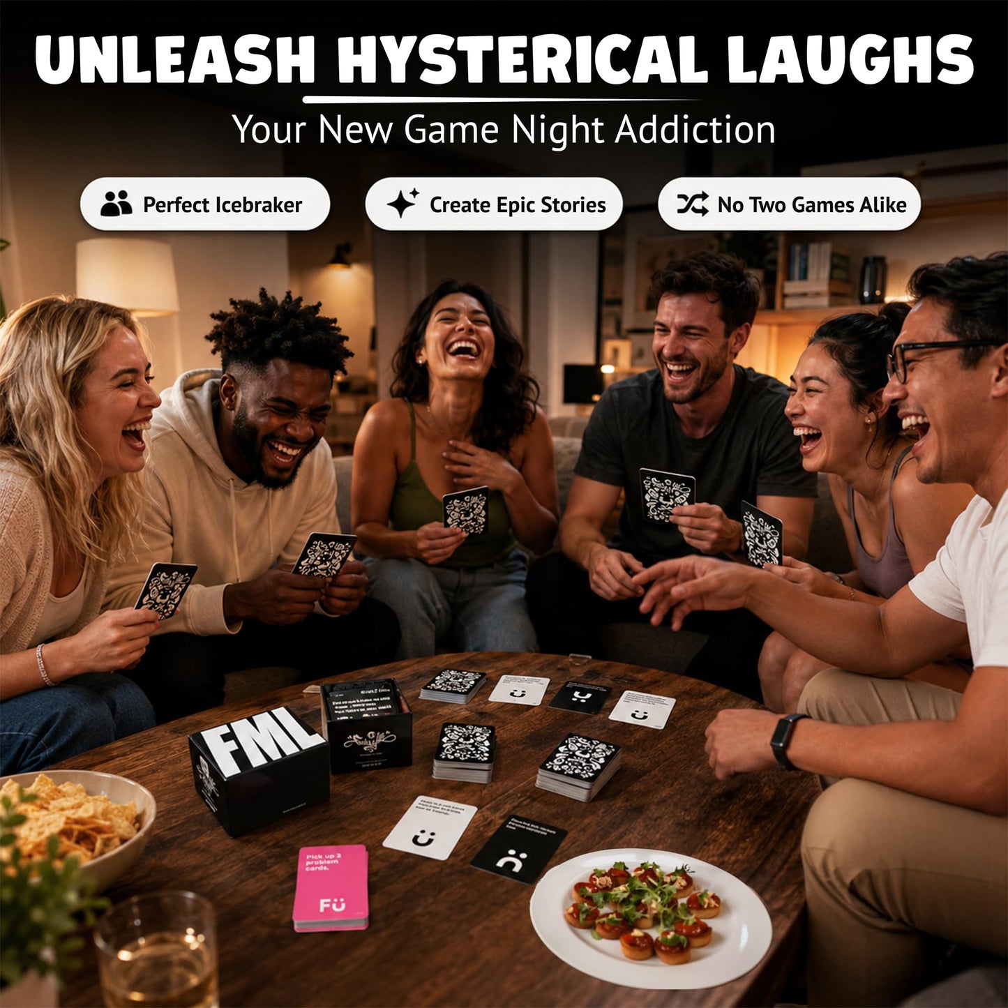 FMLaGame Adult Games for Game Night - Card Games for Adults, Adult Party Games for Adults Card Game Enthusiasts. Viral Funny & Hilarious Card Games