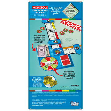 Monopoly Free Parking Jackpot Expansion | Add More Fun to Classic Monopoly Game and Play Faster | Ages 8+ | 2-6 Players | 40 Mins. | Family Board