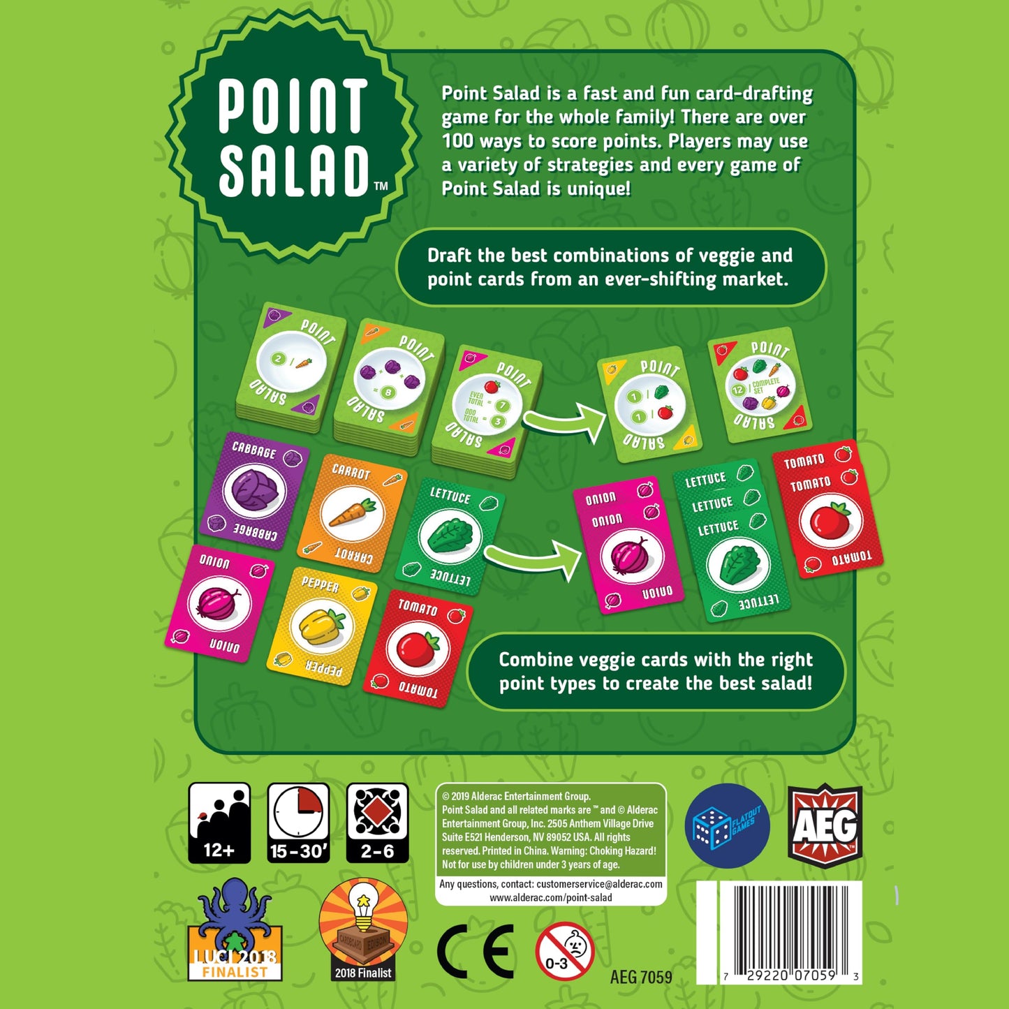 AEG & Flatout Games | Point Salad - Award-Winning Card Drafting Game for the Whole Family | Easy to Learn | Quick to Play | 2-6 Players | Ages 10+