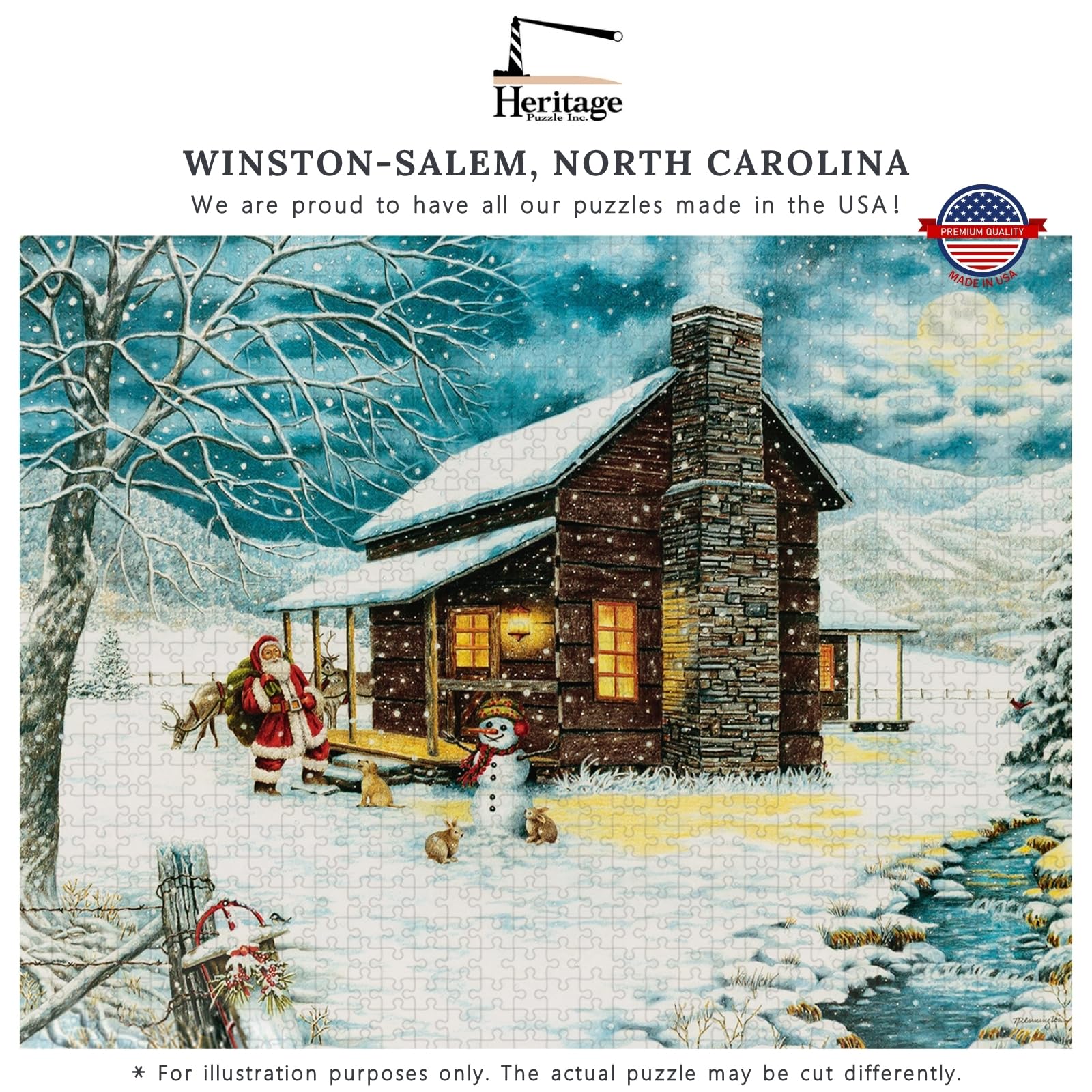 Heritage Puzzle A Smoky Mountain Christmas by Teresa Pennington 1000 Pieces