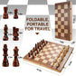 Magnetic Chess Set for Adults & Kids, 15.4 inch Wooden Folding Chess Boards, Handcrafted Portable Travel Chess Game with Pieces Storage Slots, 2 Extra