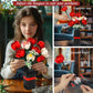 Roses Flower Bouquet Building Set, Red Rose Botanical Collection Kit with Vase for Adults Women, DIY Artificial Flower Bouquet Set for Home Office