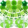 Recosis Green Birthday Decorations, Party Decorations Happy Birthday Decorations with Banner for Women Boys Girls Dinosaur Safari Party Decorations