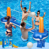 KIDDITOY ㅤ 118" Pool Volleyball Set - Inflatable Volleyball Court with 2 Weight Bags, Upgraded PVC Ball & Pump - Fun Pool Games for Adults & Family |