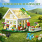 BUILDIFY Flower House Building Set with LED Light, Creative Greenhouse Building Toy Kits, Garden House City Street View Playset, Christmas Birthday