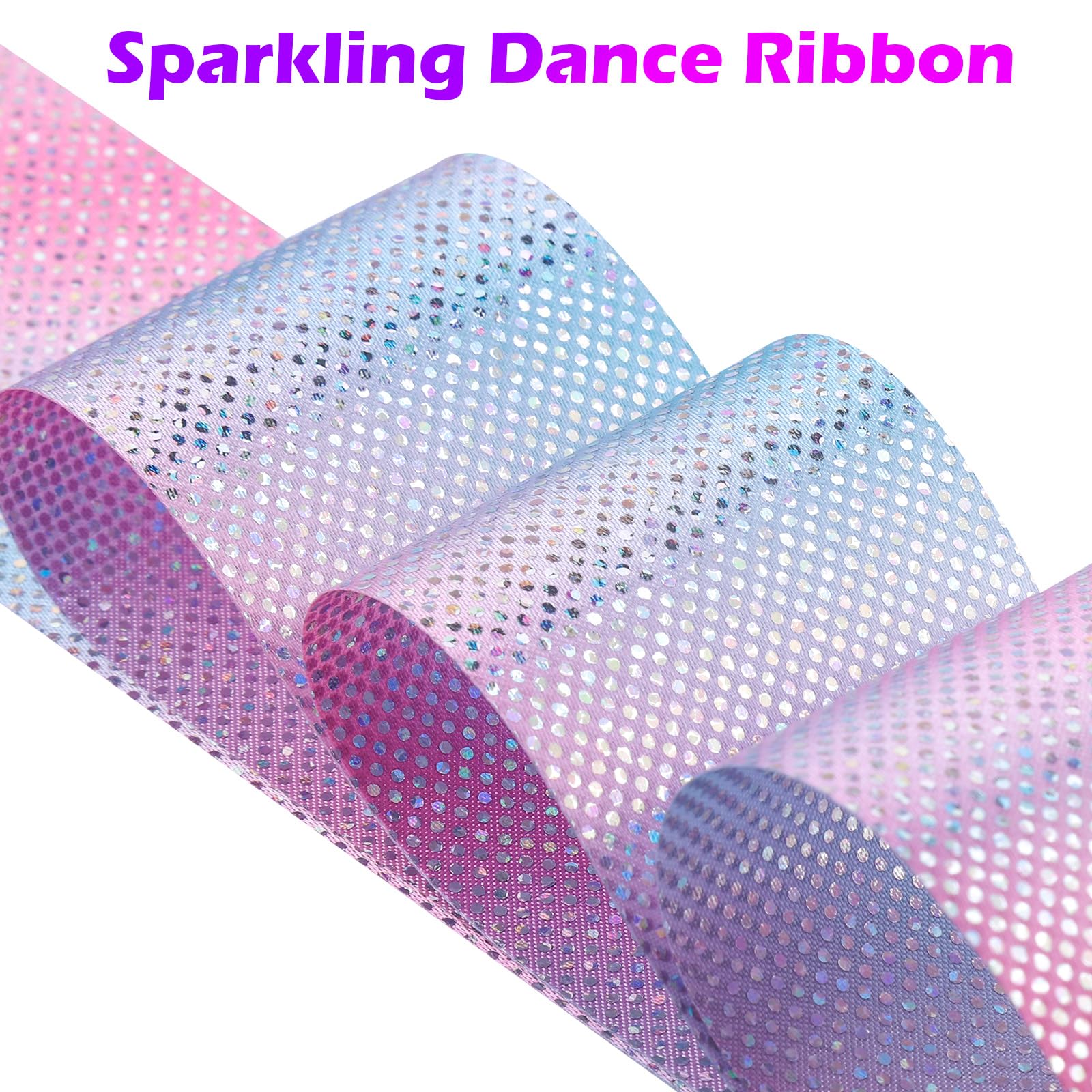 HiUnicorn 14PCS Sparkling Dance Ribbon for Kids Girls Princess Mermaid Ballet Ballerina Gymnastics Birthday Party Favors Decorations, Kids Twirling