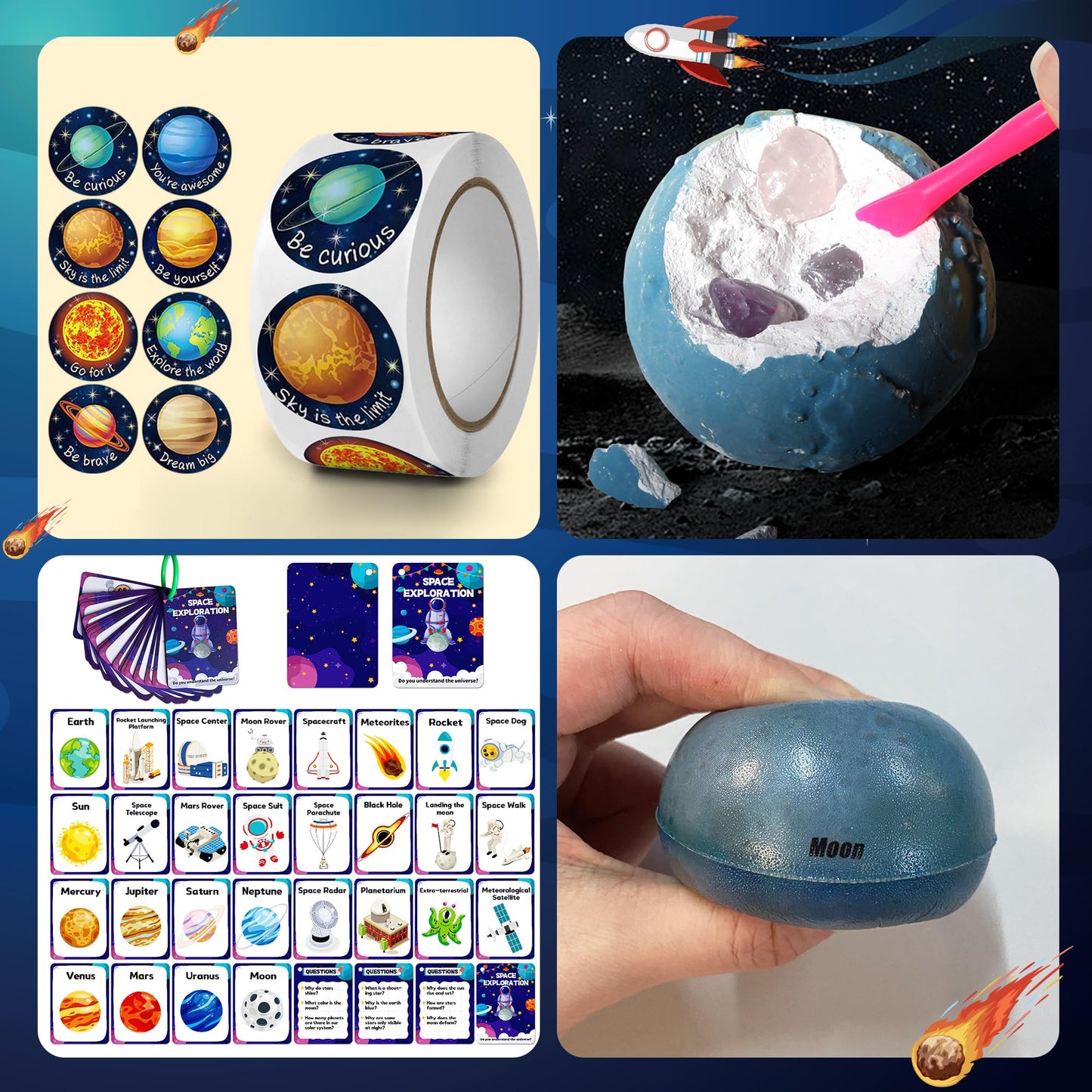 25 PCS Solar System Planets Toys for Kids Outer Space Toys Planet Balls Education Gift for Boys Girls Age 3 5 8 10 Explore Universe Science Playroom