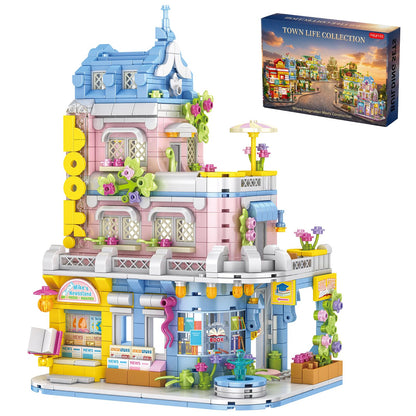FNSJFYZS Bookstore Building Blocks, 762 PCS Modular City Street View Book Shop Model, Newsstand Construction Set for Home Decor, Birthday Gifts