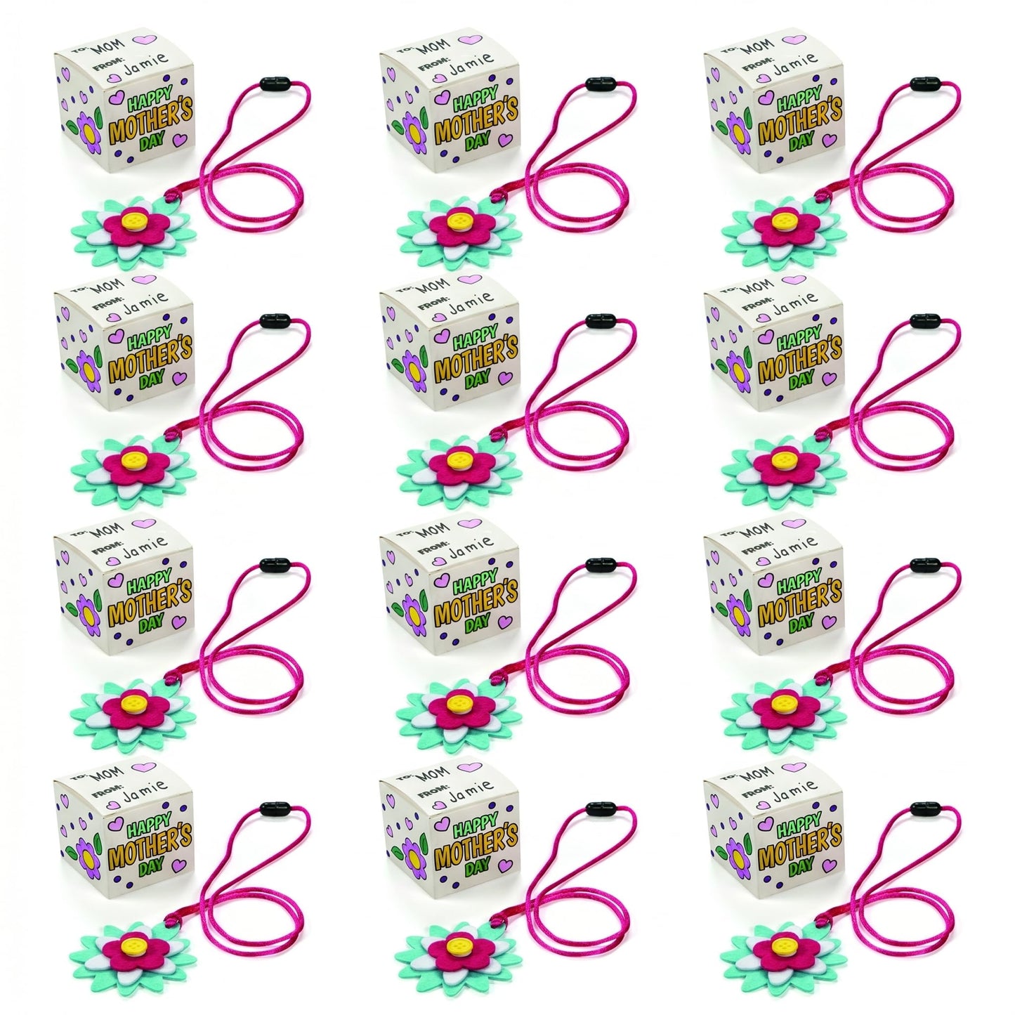 Fun Express Mother’s Day Jewelry Box & Necklace Craft Kit - Makes 12 - Mother's Day Crafts, Great for Church, School and Home