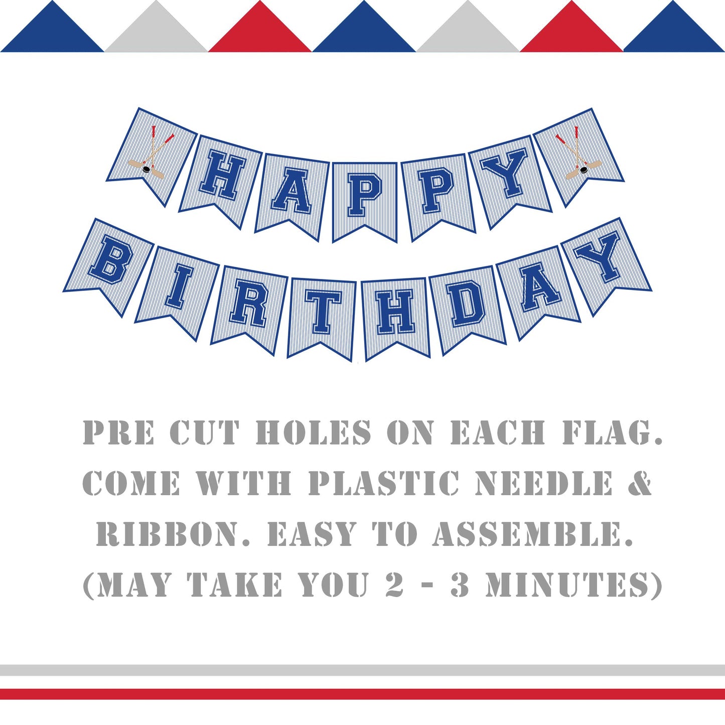 Hockey Birthday Banner, Ice Hockey Happy Birthday Sign, Hockey Party Decorations, Party Supplies