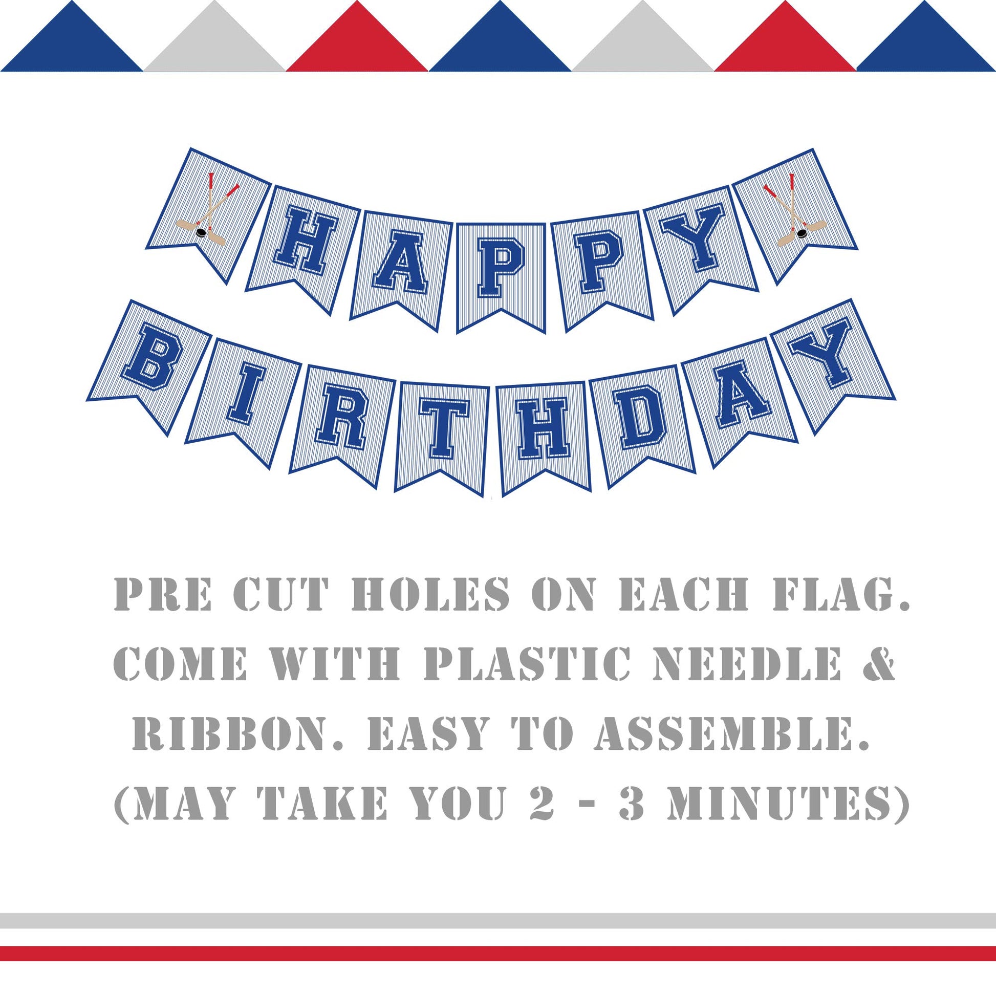 Hockey Birthday Banner, Ice Hockey Happy Birthday Sign, Hockey Party Decorations, Party Supplies