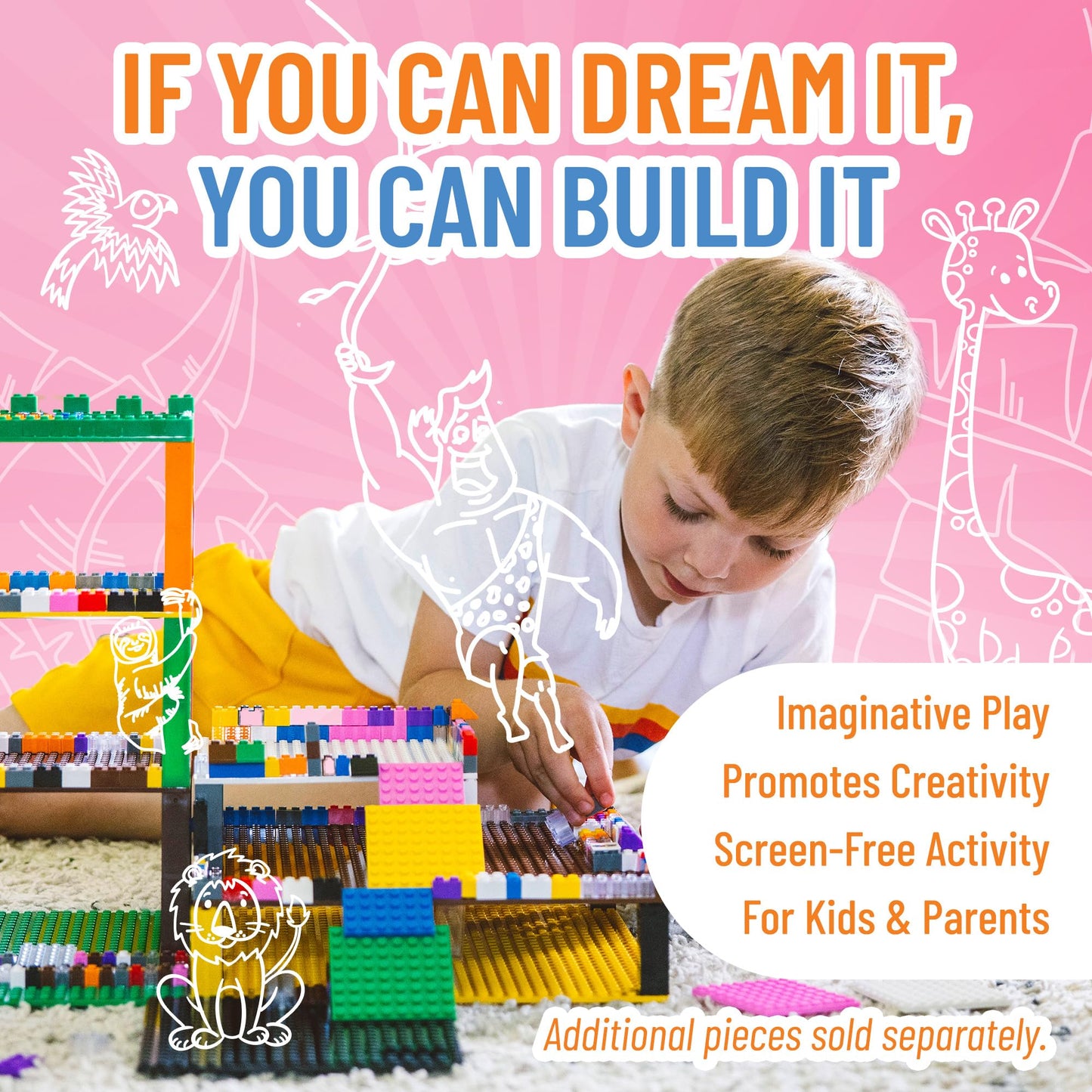 Strictly Briks Building Brick Starter Kit 1008 Pack - Compatible with Lego & All Major Brick Brands, Classic Style Kids Building Blocks Toys, Vibrant
