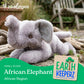 The Petting Zoo African Elephant Stuffed Animal Plushie, Gifts for Kids, Earth Keeperz Wildlife Animals, Zoologee Grey African Elephant Plush Toy, 10