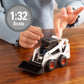 TOMY Bobcat Skid Steer Construction Toy Set - 1:32 Scale - Die Cast Skid Steer Toy - 15 Piece Playset with 3 Interchangeable Attachments - Ages 3+