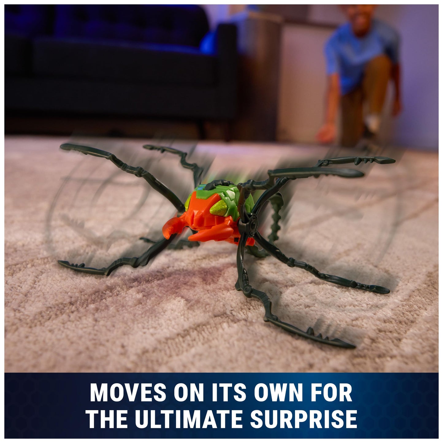 HEX Bots Skitter Bot Scorpion, Robotic Kids Toys with Insect-Like Movement for Indoor/Outdoor Play, Robot Toys for Boys & Girls Ages 4 & Up, Red