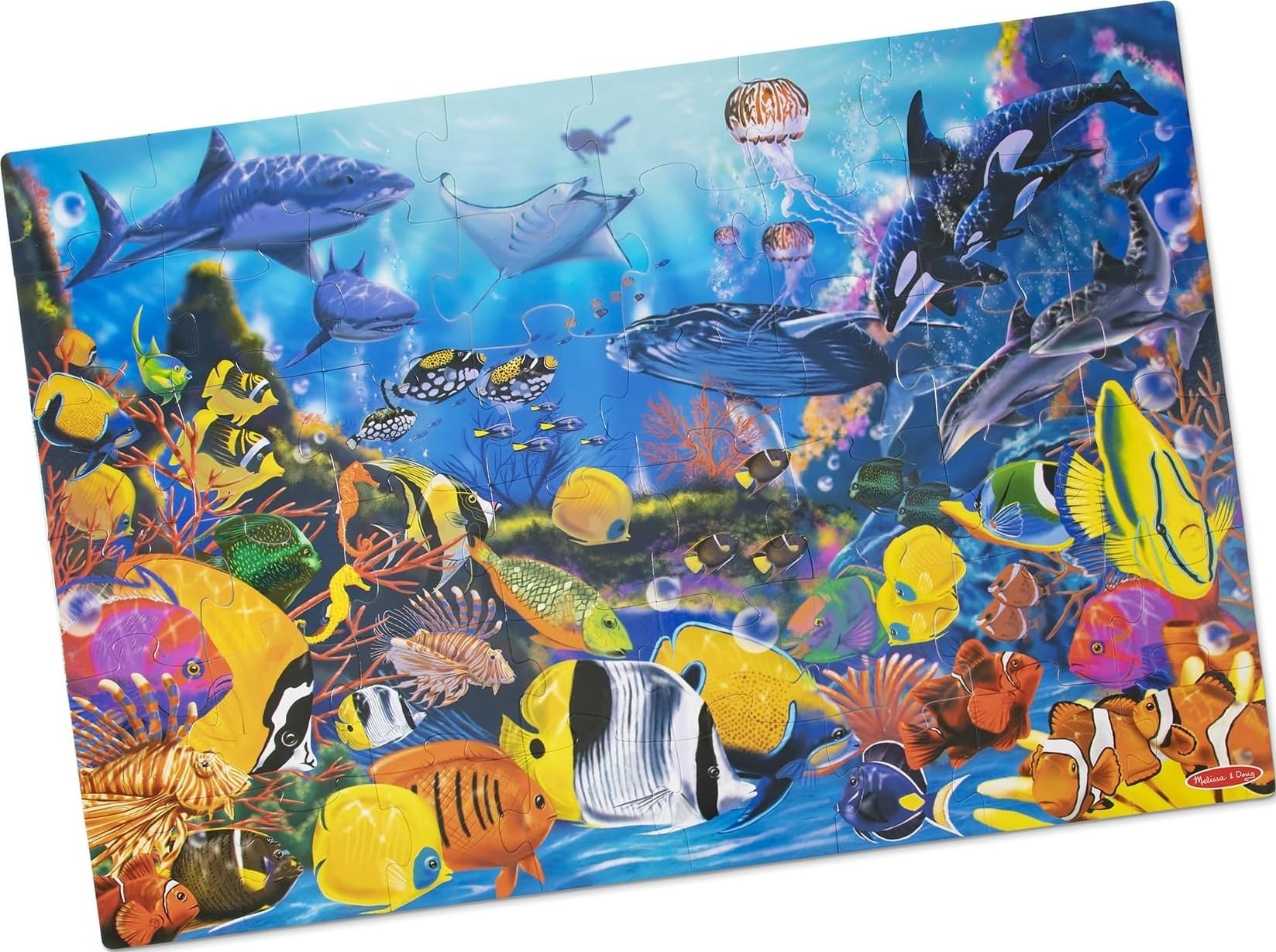 Melissa & Doug Underwater Ocean Floor Puzzle, 48 pc Jumbo Jigsaw Puzzle, Educational Screen Free Activity for Toddler, Preschoolers and Kids Ages 3+