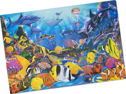 Melissa & Doug Underwater Ocean Floor Puzzle, 48 pc Jumbo Jigsaw Puzzle, Educational Screen Free Activity for Toddler, Preschoolers and Kids Ages 3+
