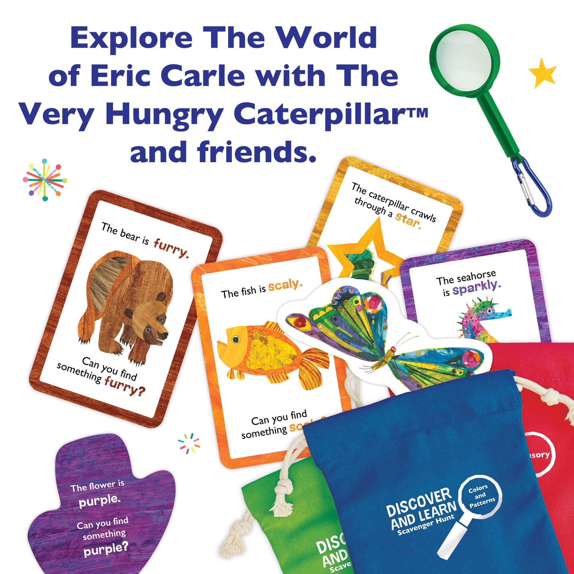 Peaceable Kingdom World of Eric Carle Discover and Learn Scavenger Hunt Game, Interactive Toddler Learning Cards for Colors Shapes and Numbers