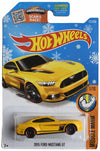 Hot Wheels 2015 Ford Mustang GT, Muscle Mania 1/10 [Yellow] 121/250 Snowflake Card