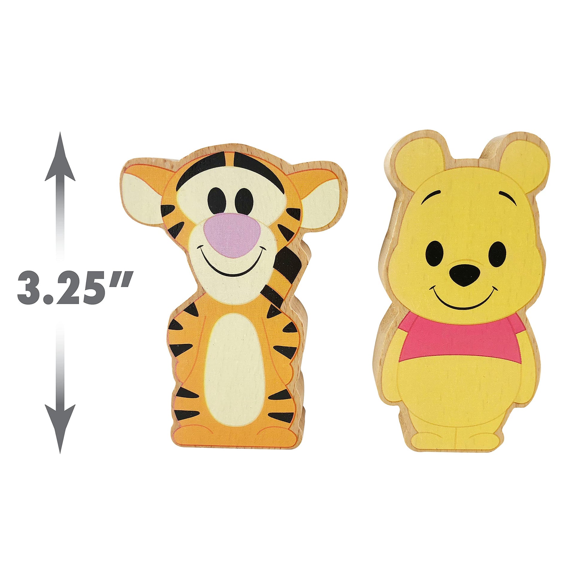 Disney Wooden Toys 2-Piece Figure Set with Winnie the Pooh & Tigger, Kids Toys for Ages 2 Up by Just Play