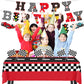 Race Car Party Decorations Happy Birthday Banner Hot Race Cars Tablecloths