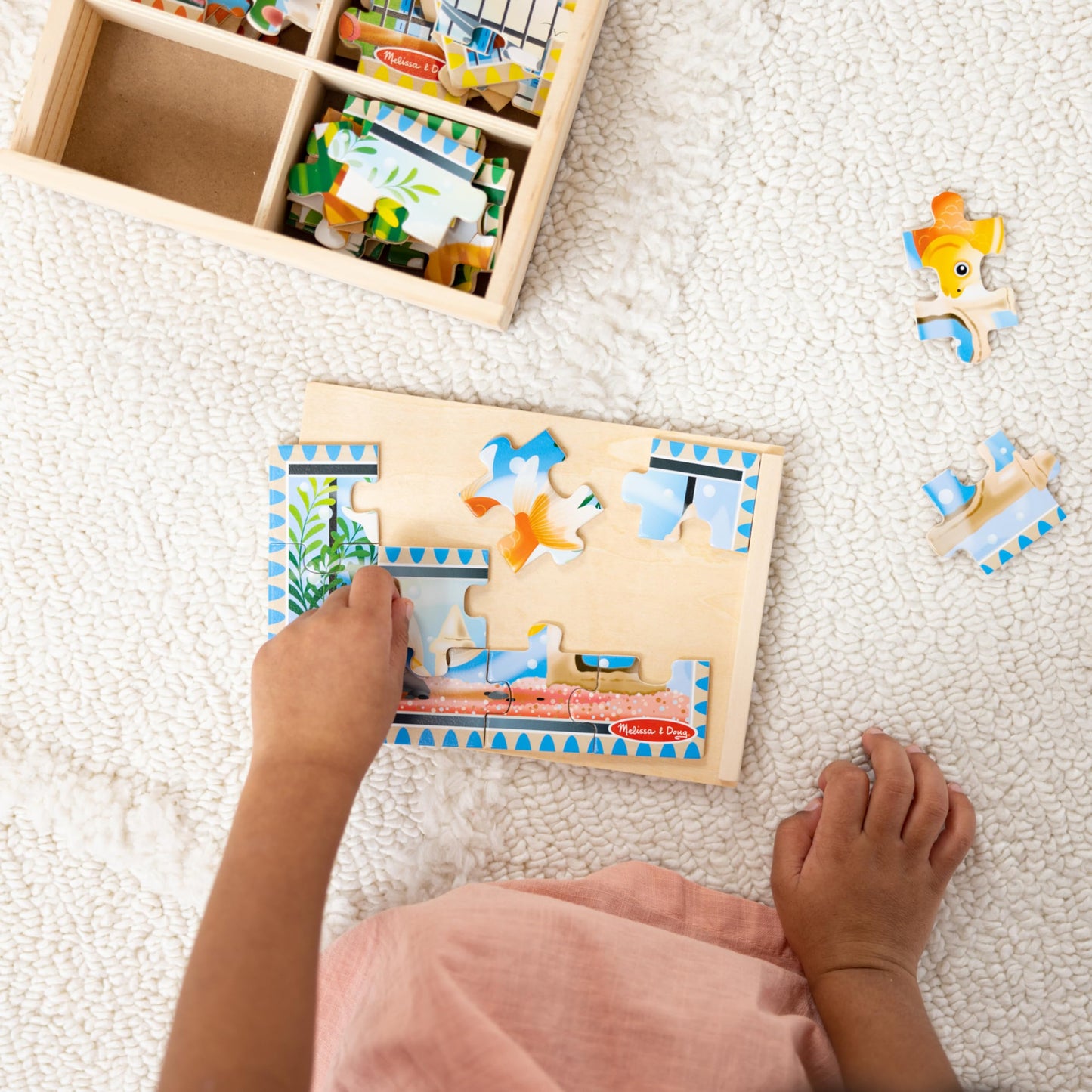 Melissa & Doug Wooden Jigsaw Puzzles in a Box 2-Pack for Preschool Boys and Girls - Pets, Vehicles