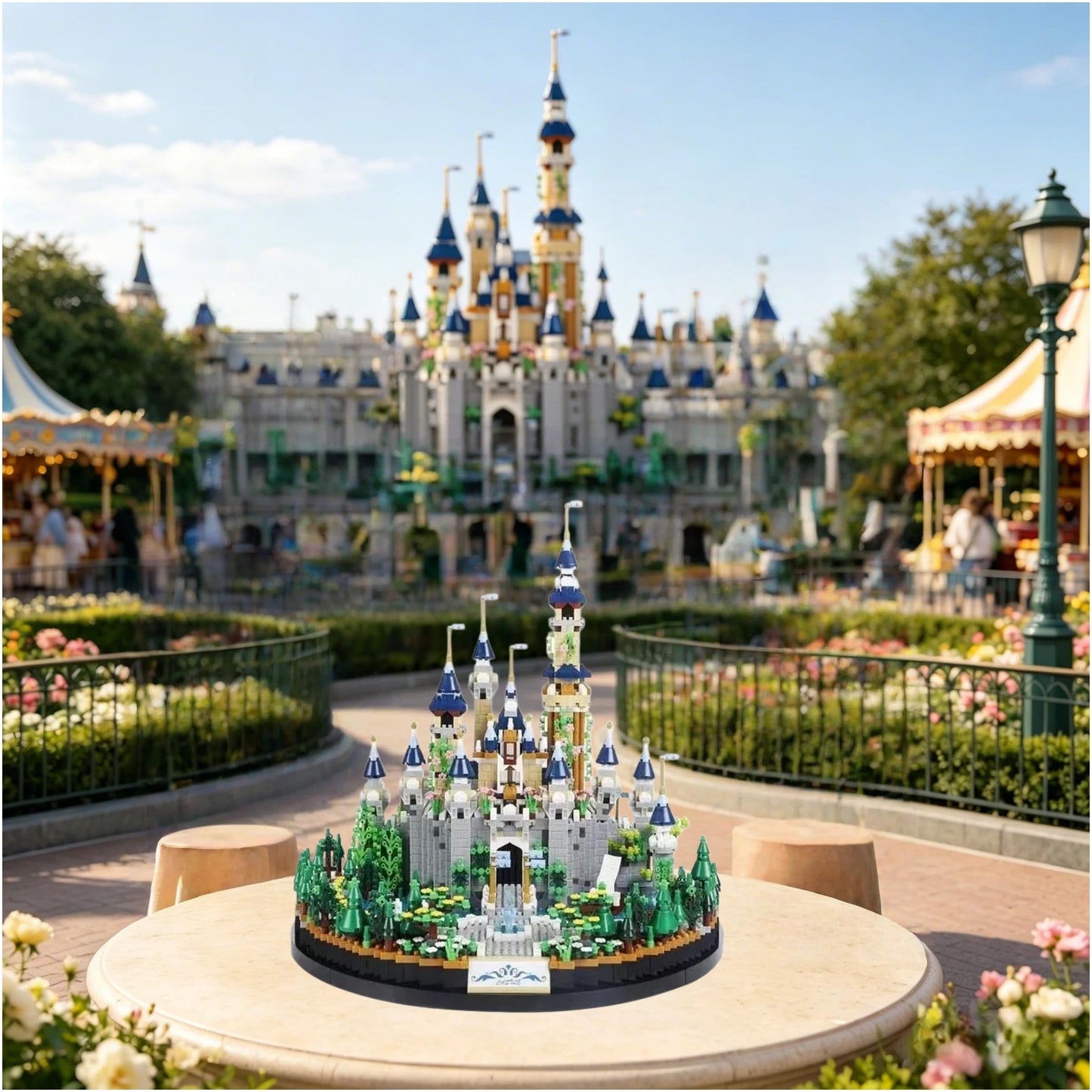 JXRLMB Magic Princess Blue Castle Micro Building Blocks for Adults Mini Building Kit, Creative Display Gift for Women and Kids Ages 14+ 3600 PCS