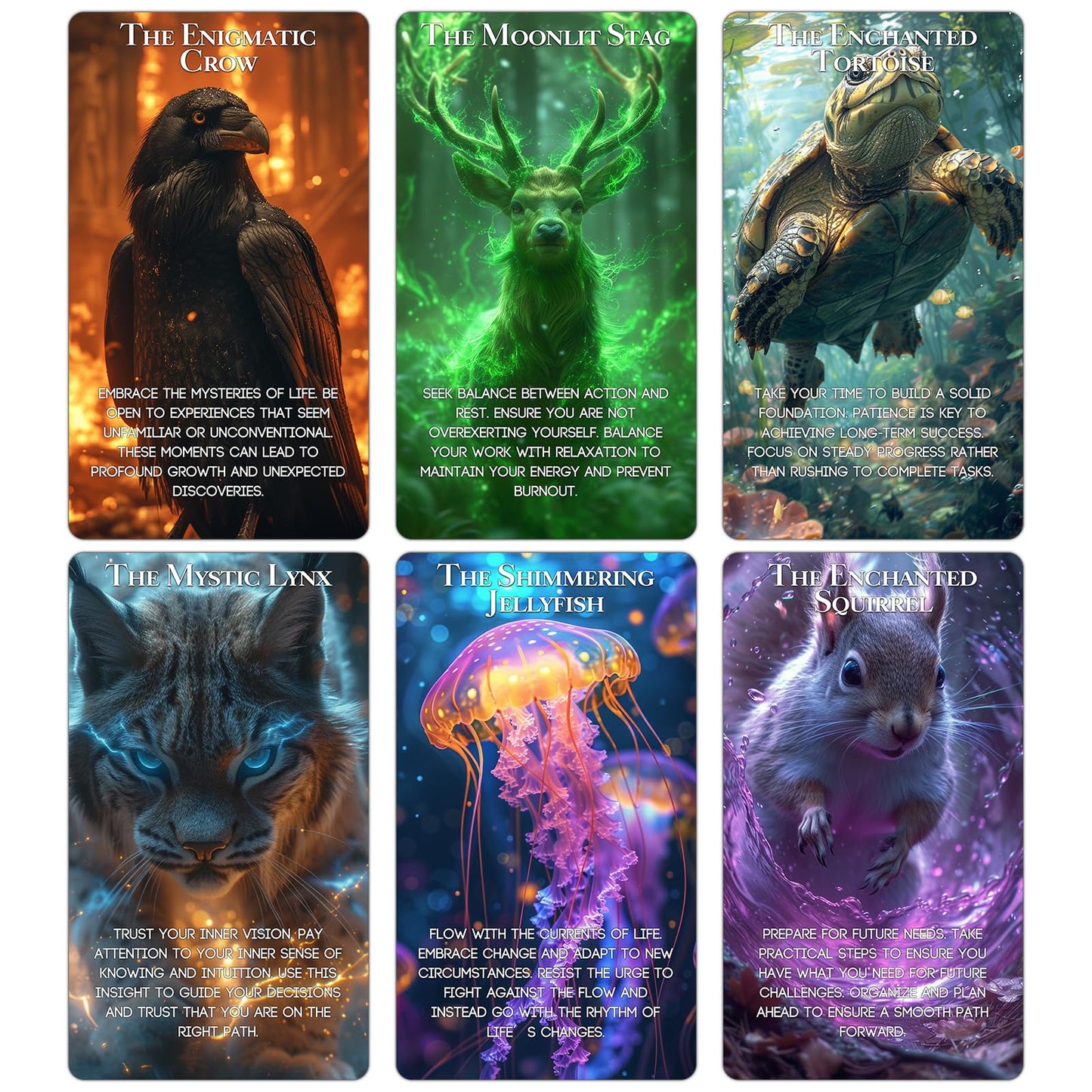 ZZBUY Animal Spirit Oracle Cards, 54 Animal Totems Oracle Deck with Meanings on Them Enhance Spiritual Awareness