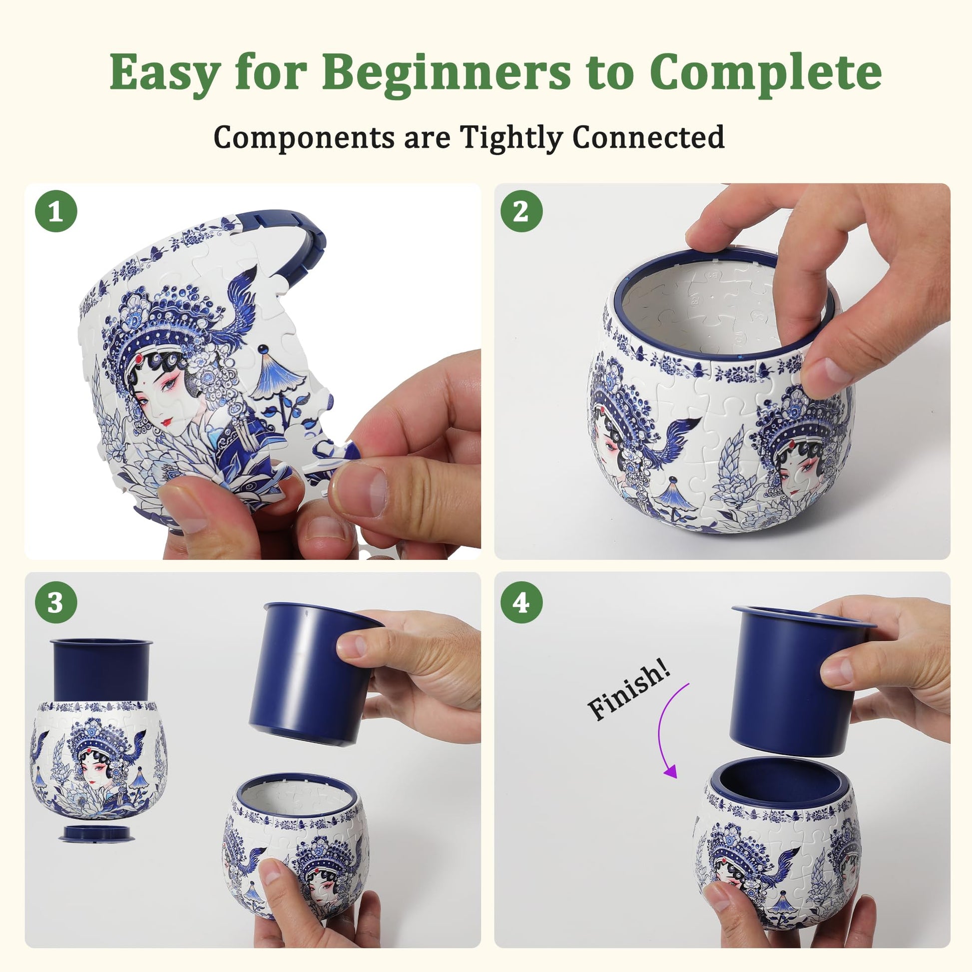 3D Puzzle Planter - No Glue Required UV Printing Unique 3D Puzzle Vase