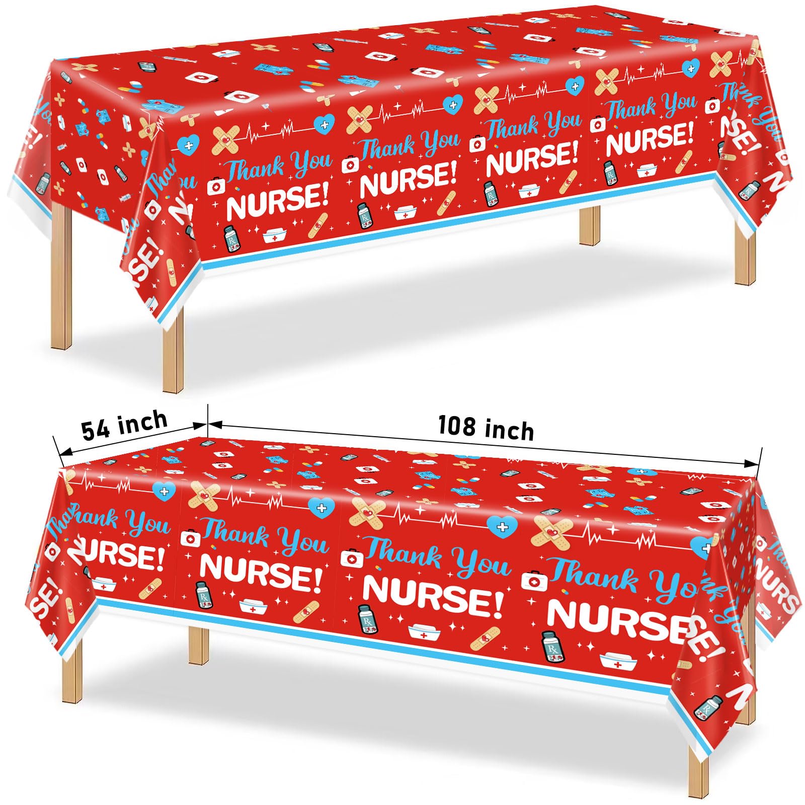 Yavxzvbw 3Pcs We Appreciate You Decorations Nurses Week Tablecloths Thank You Nurses Tablecloths for Nurse Appreciation Week Nurse Week Decorations