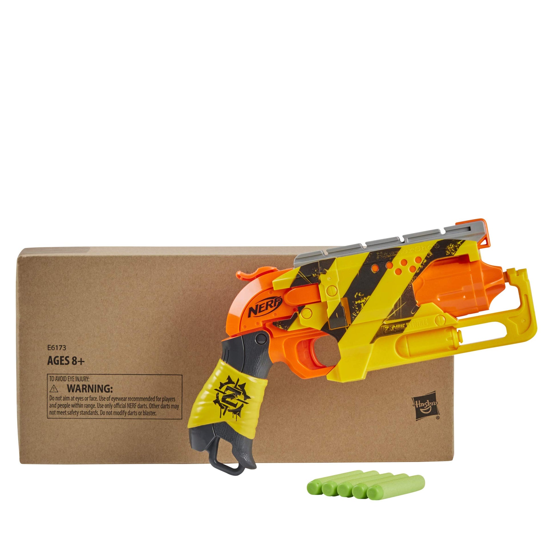 Nerf Zombie Strike Hammershot Blaster, Pull-Back Hammer-Blasting Action, 5 Darts (Amazon Exclusive)