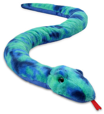 DolliBu Blue Tie-Dye Snake Stuffed Animal - Huggable Snake Plush, Adorable Playtime Plush Toy, Cute Wildlife Animal Cuddle Gifts, Super Soft Plush