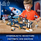 mesproud 2 in 1 Space Roller Coaster Building Set, UFO Satellite Capsule Buildable Coaster Toy, Creative STEM Construction Kit, Gift for Boys Girls