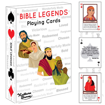 Kulture Games Playing Cards: Bible Legends - Diverse Bible Characters, Stories & Encouraging Bible Verses - Trivia Card Game - Christian Cards