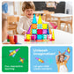 PicassoTiles Magnetic Tiles Rocket Set Construction Toy Magnet Building Block Engineering STEM Learning Child Brain Development Stacking Kit Window