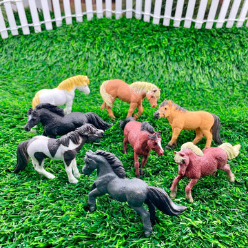 Safari Ltd. Ponies TOOB - 8 Figurines: Dartmoor, Highland, Fell, Welsh, Quarter, Shetland, Chinoteague, Exmoor Pony - Educational Toy Figures