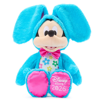 Disney Store Official 2026 Mickey Mouse Easter Plush - 14" Disney Plushy in Easter Bunny Costume with Floppy Ears, Satin Bowtie, Floral Print Tummy
