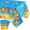 Tatuo 3 Pack Summer Beach Plastic Tablecloth Beach Theme Party Hawaiian Tropical Table Covers Decoration Disposable Rectangular Tablecloth for Luau