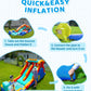 Doctor Dolphin Inflatable Water Slide with Dual Racing Slides, Mega 9-in-1 Water Park for Kids Backyard, Water Bounce House with Climbing Wall